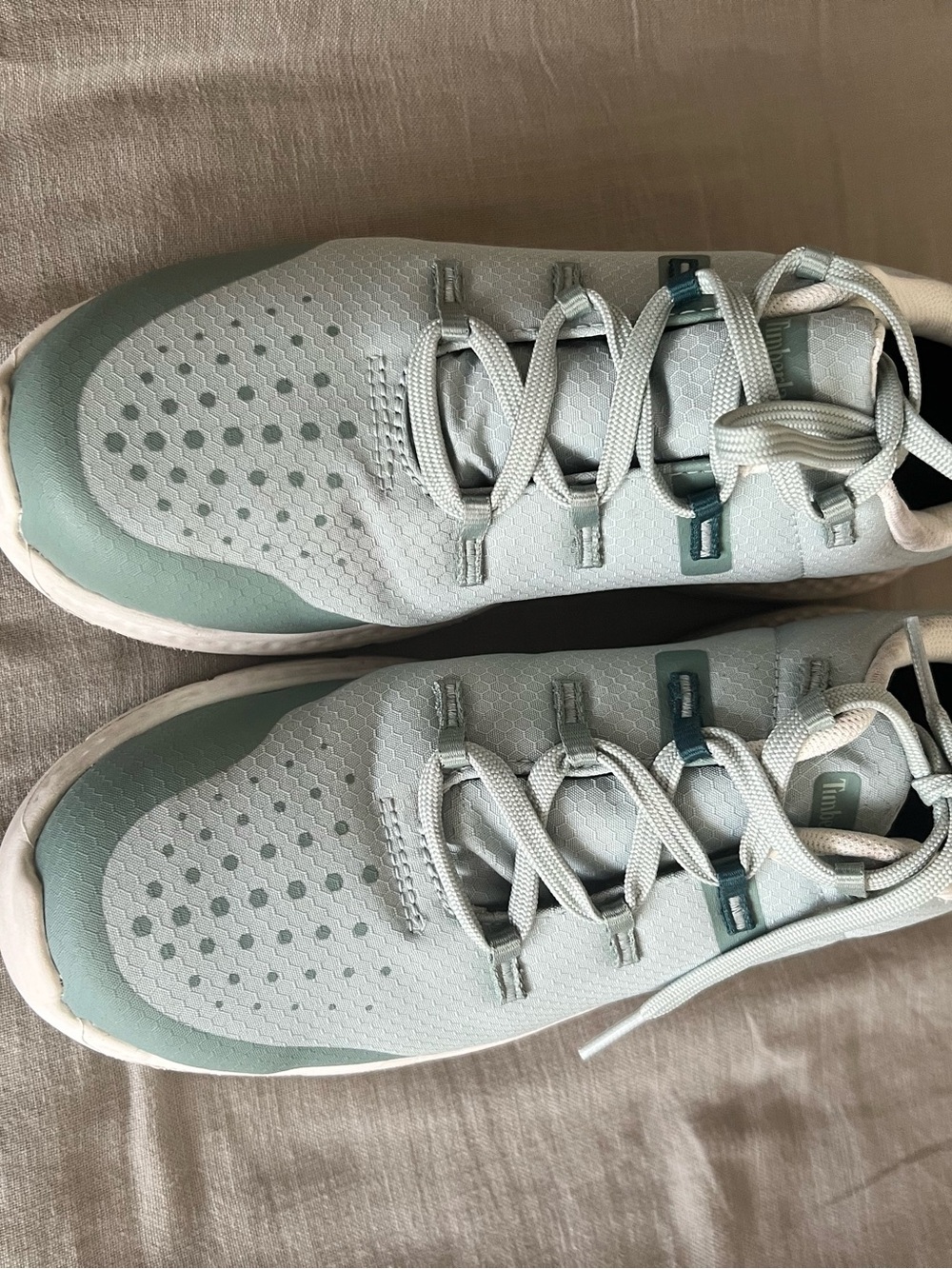 Timberland Women's Athletic Sneakers in Light Mint Green and White